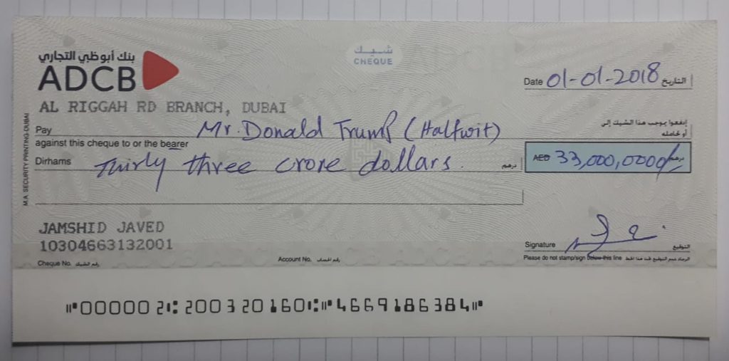 pakistanis donald trump $33 billion aid cheque