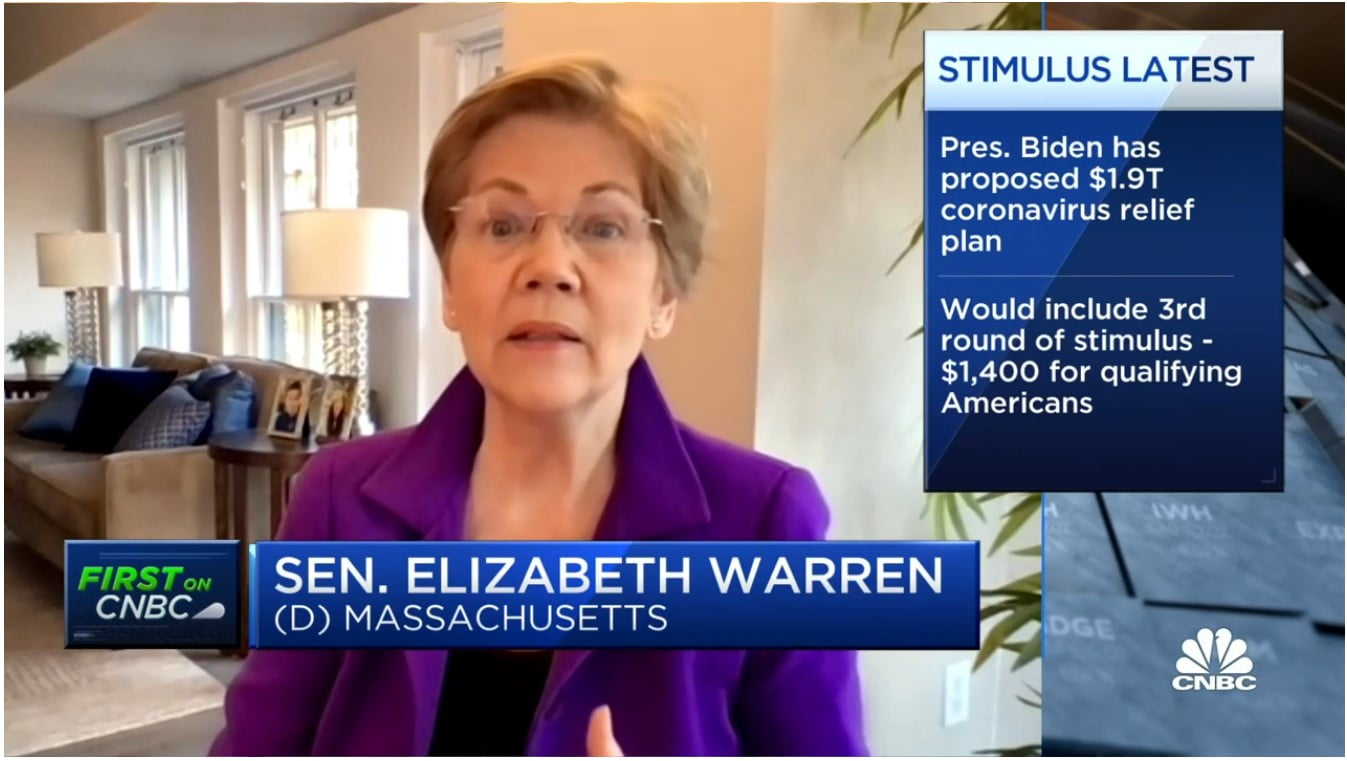 Senator Elizabeth Warren On GameStop Frenzy