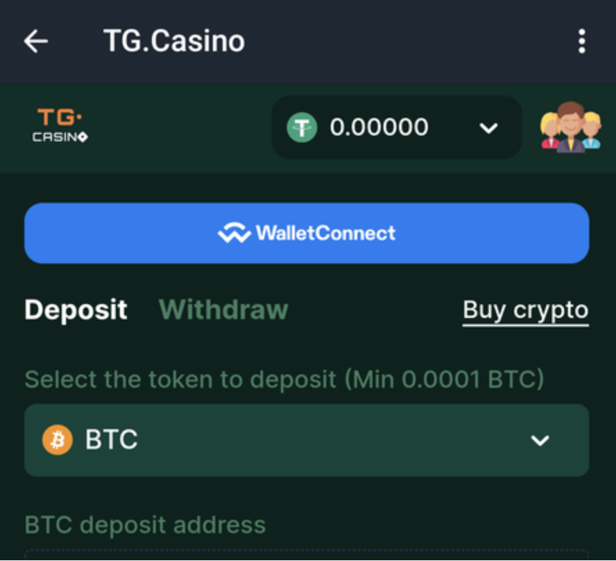 TG.Casino Deposit