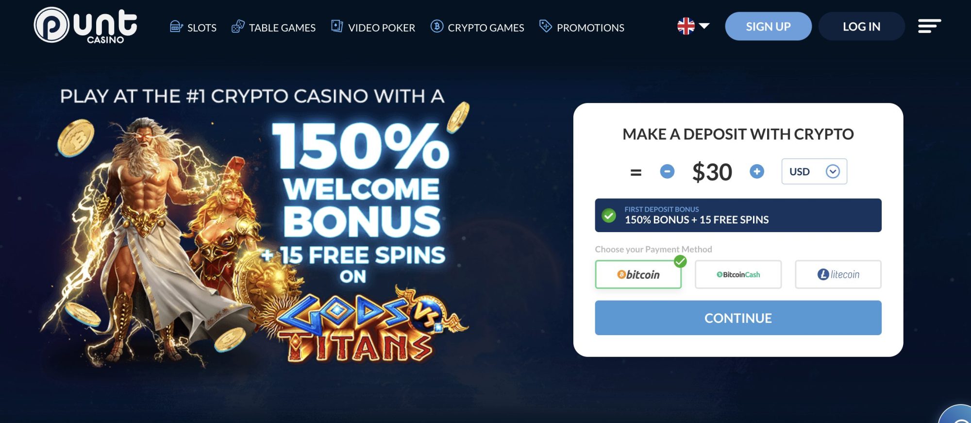 Punt Casino welcome bonus