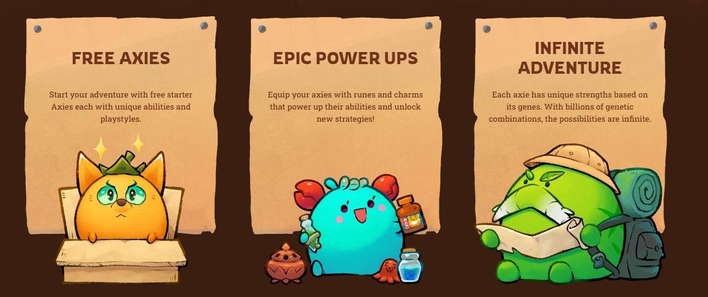 A screenshot from the Axie Infinity website