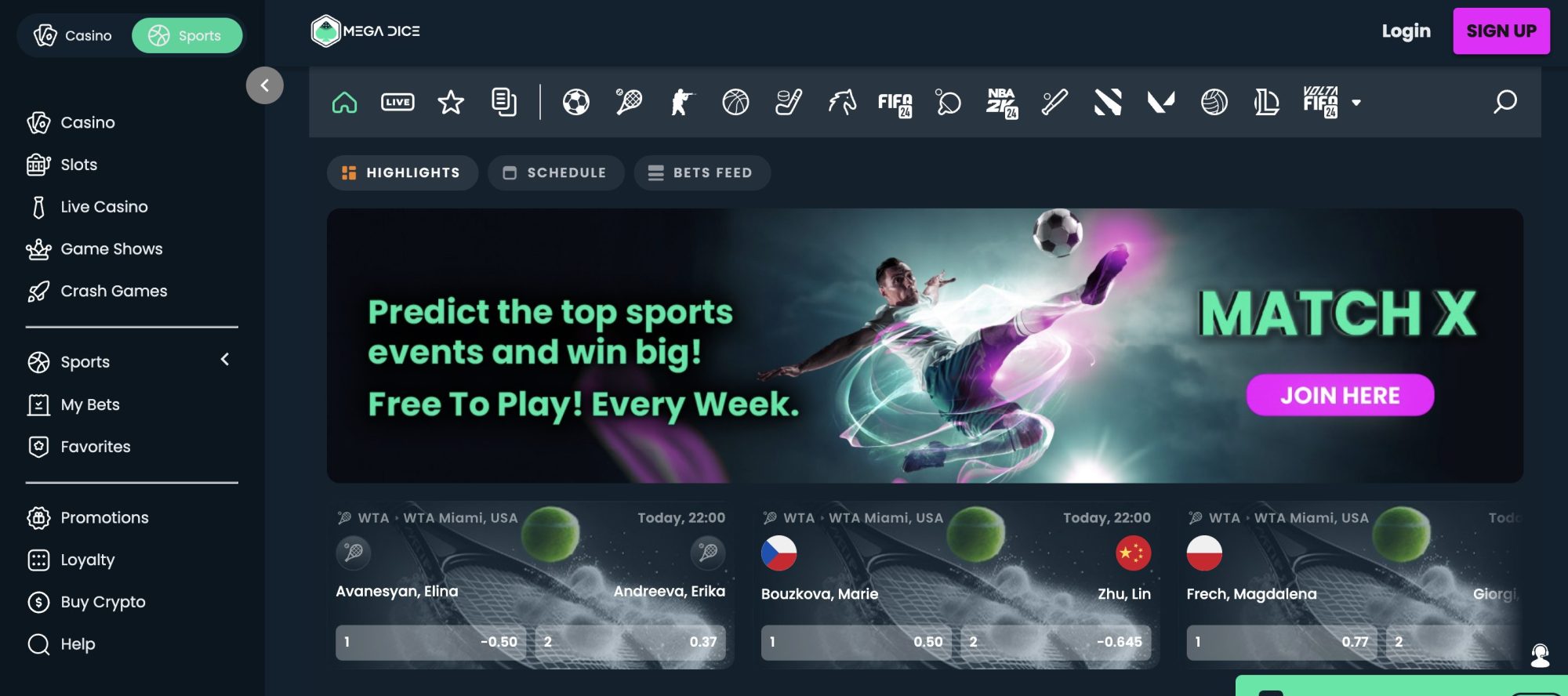 Mega Dice sports betting review 