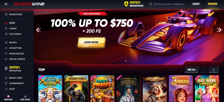 Quickwin Casino features regular free spin rewards, including weekly reloads