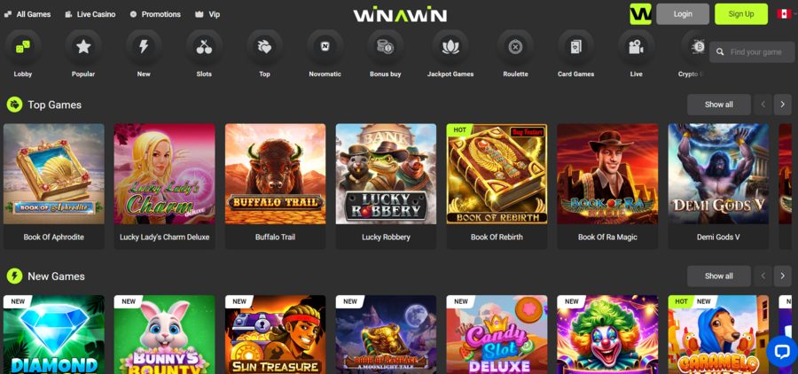 Winawin Casino keeps its slot inventory limited to top-notch games from world-class providers