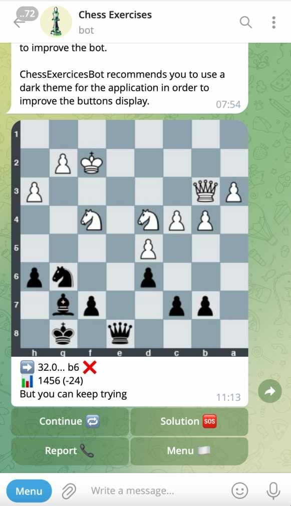 Chess Exercises on Telegram
