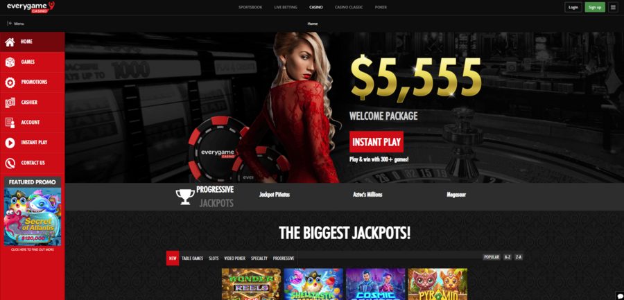 One of the two Everygame online casinos, Casino Red