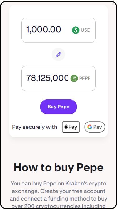 How to buy Pepe coin on Kraken