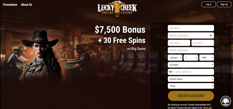 Lucky Creek Casino offers a massive sign-up deal and dozens of baccarat rooms.