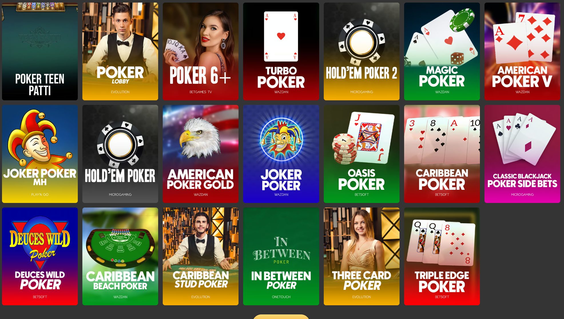 Poker Game Selection at Lucky Block Casino