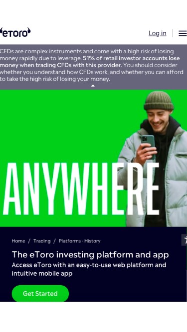 eToro investment app screen
