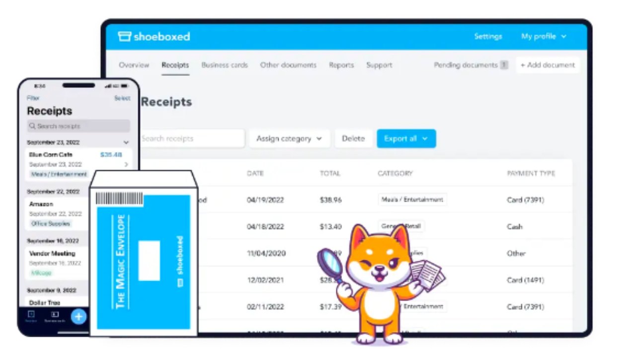 Shoboxed expense management tool screenshot