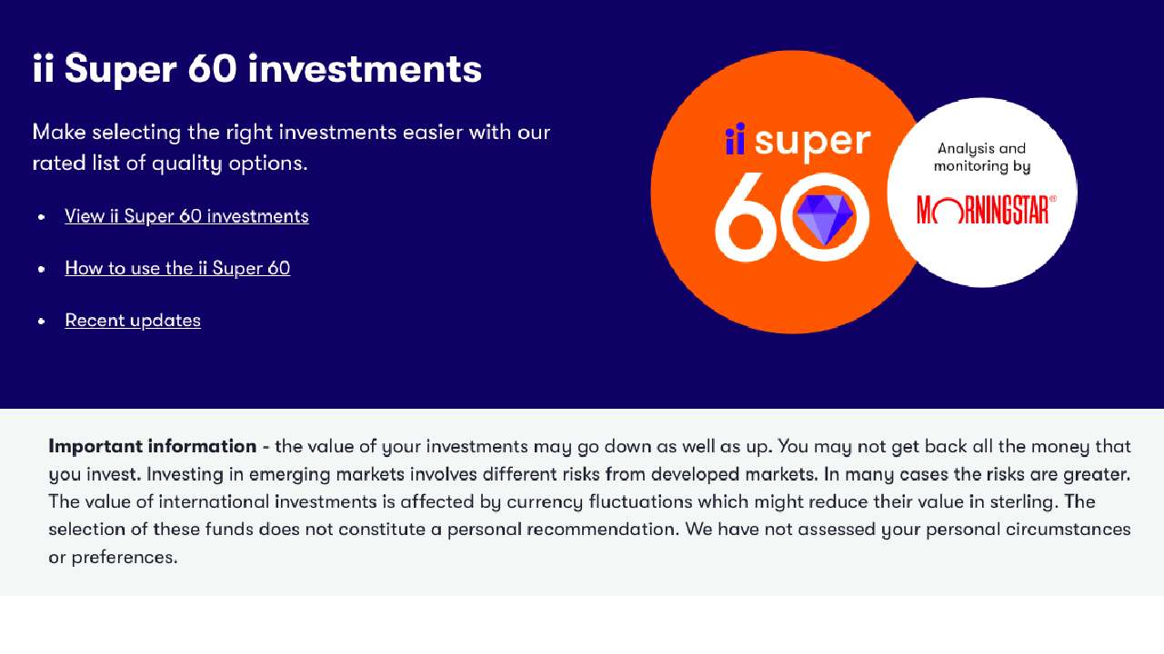 Interactive Investors investment app screenshot