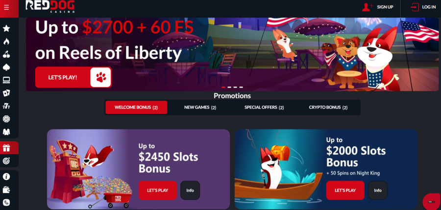 Red Dog Casino provides exceptional high roller offers on online slot games, including weekly reloads.
