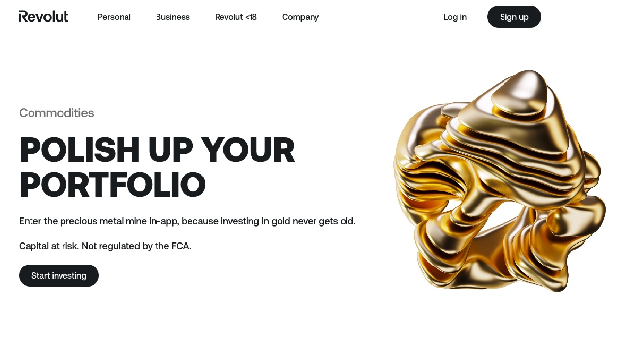 Revolut App Gold Investing Screenshot
