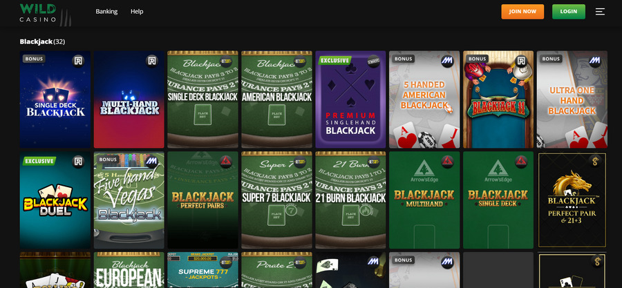 For fans of virtual blackjack variants, Wild Casino sources its games from the likes of Betsoft, Real Time Gaming, and Dragon Gaming.