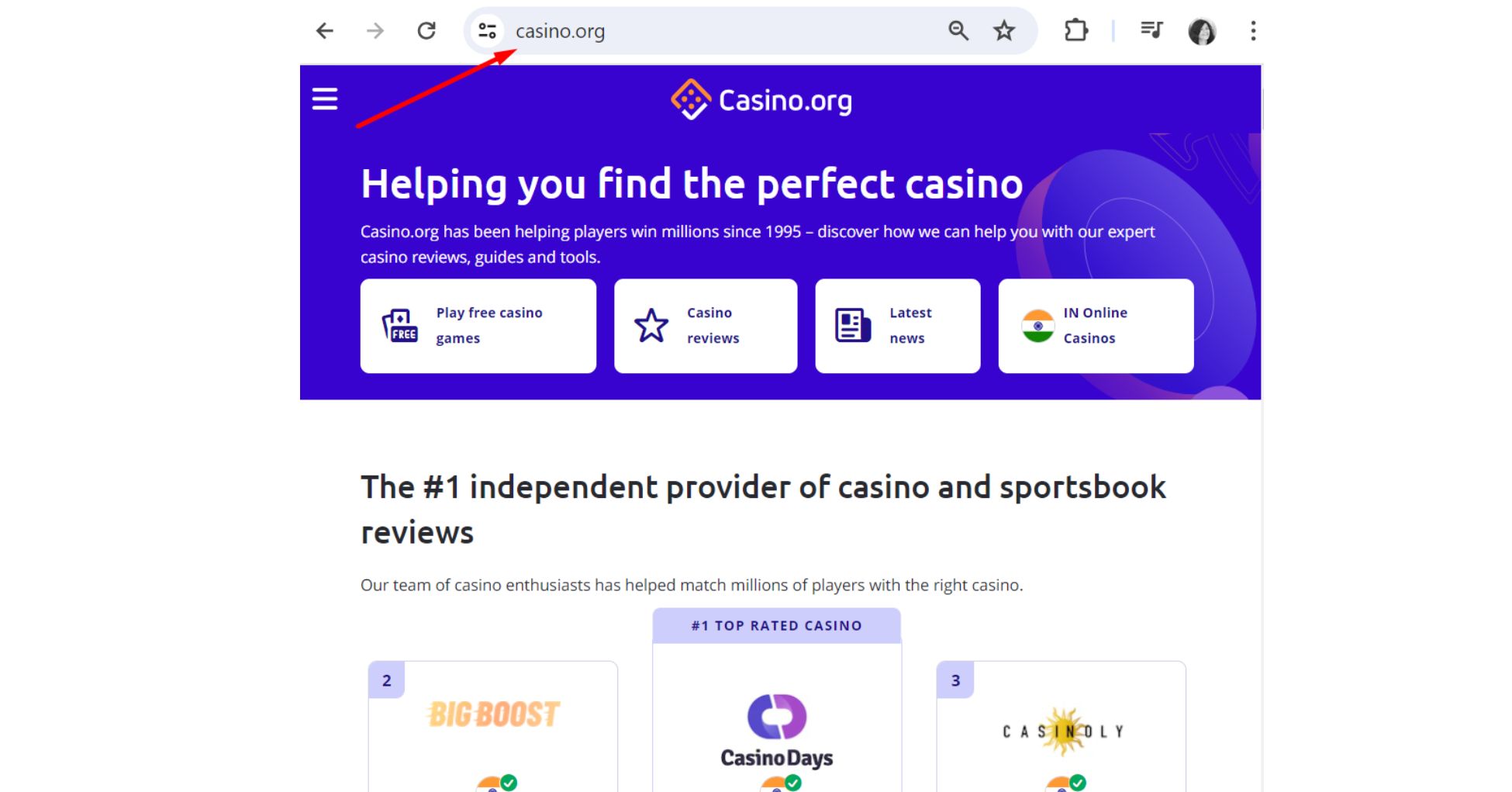  เว็บไซต์ casino.org